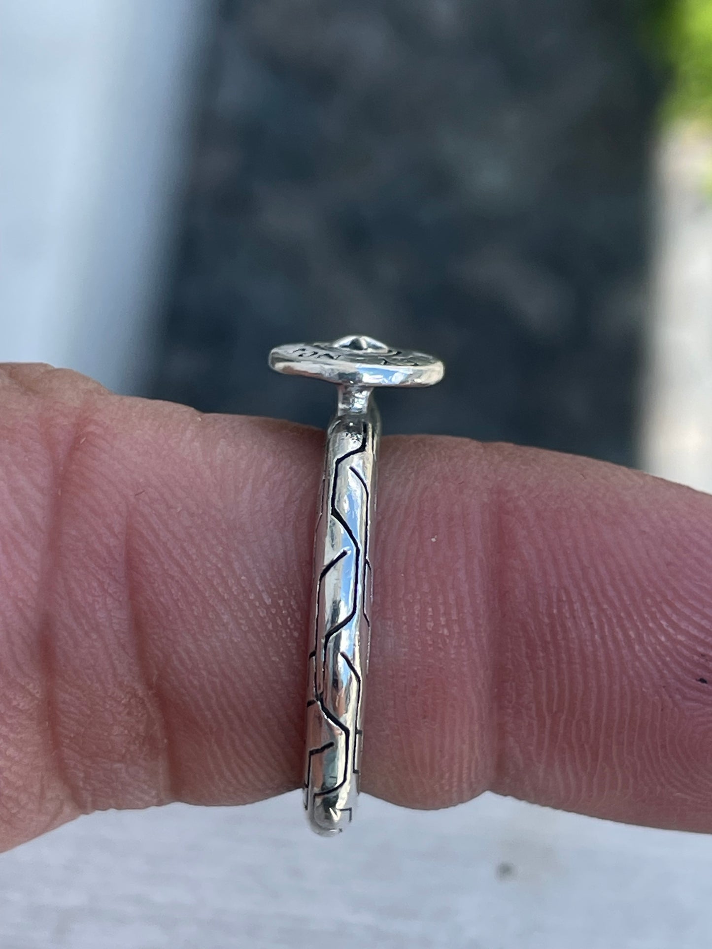 925 Sterling Silver Licensed Harley Davidson Raised Signet Ring Size 7