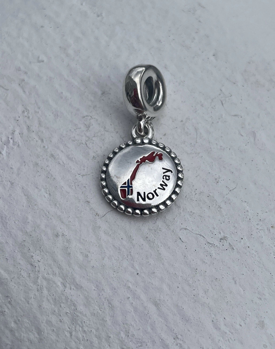 Pandora Norway Country Map Flag Exclusive Travel Dangle Charm