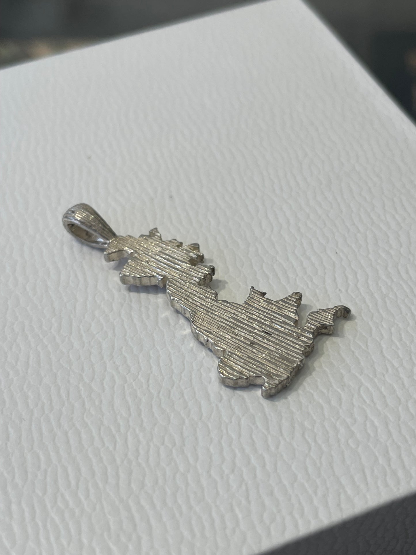 Silver England Scotland Wales Map Charm Pendant Sterling 925