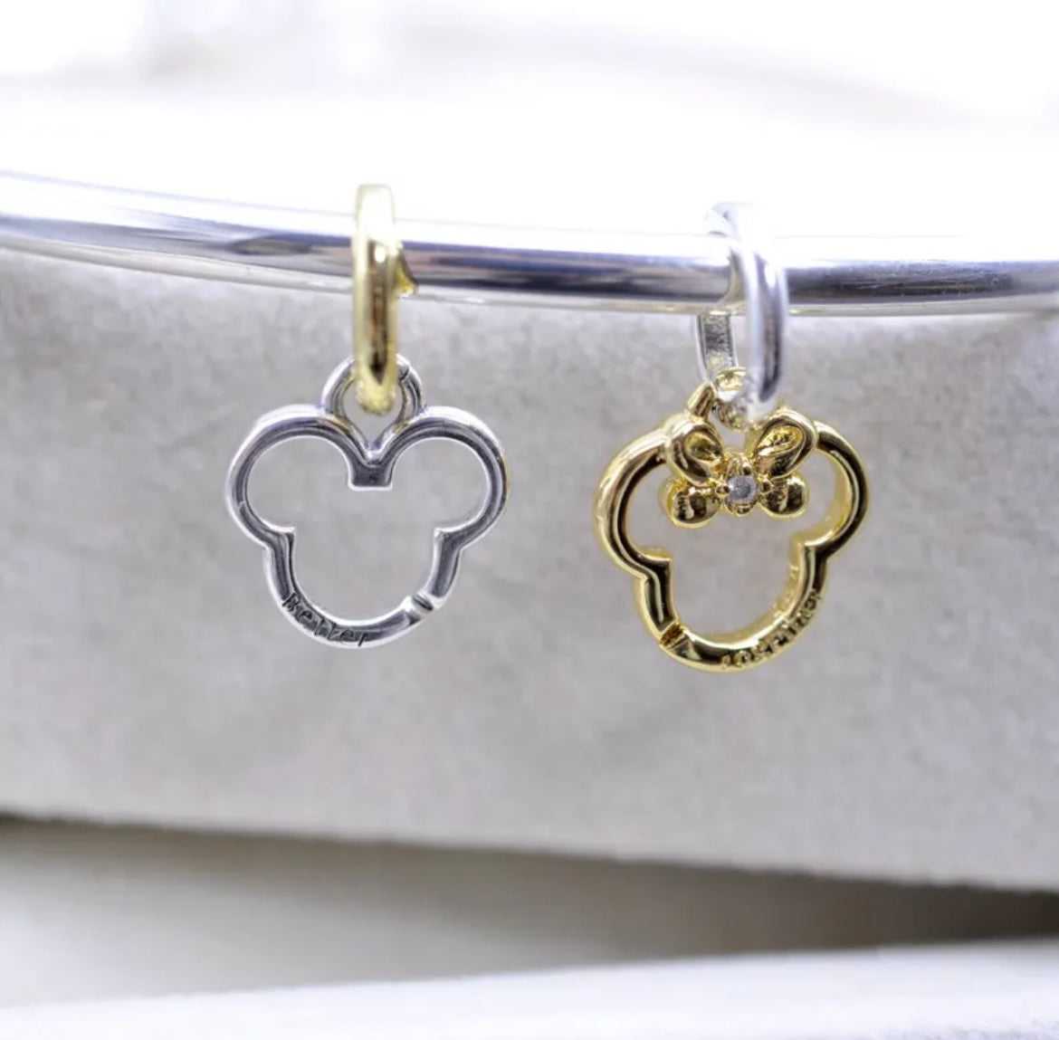 Pandora Disney Mickey & Minnie Mouse Splittable Dangle Charms 763650C01