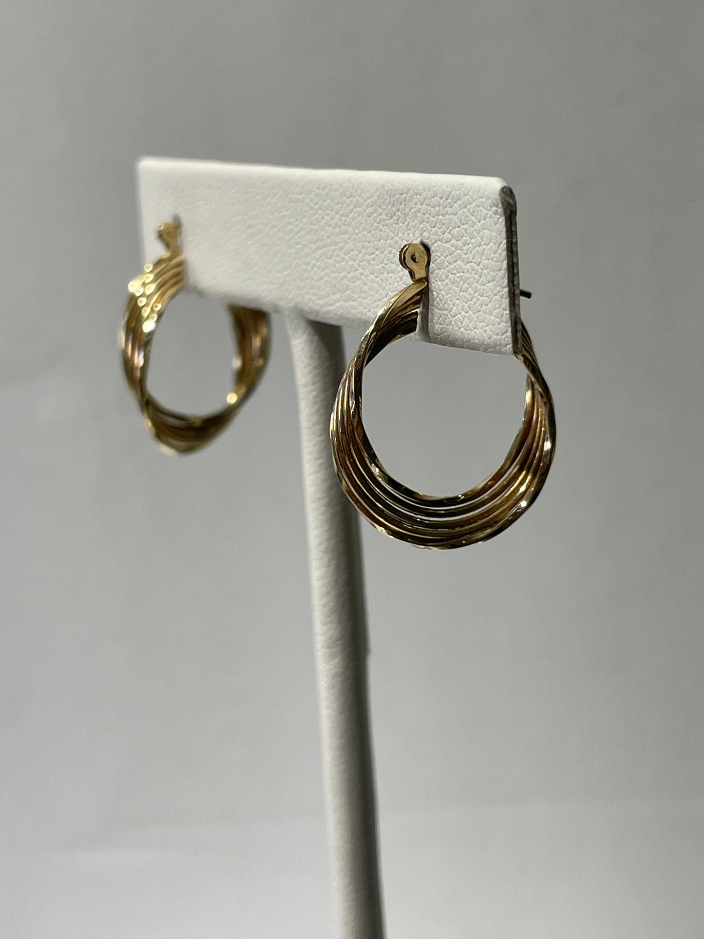 14k Gold Vintage 1980s Spiral Hoop Earrings