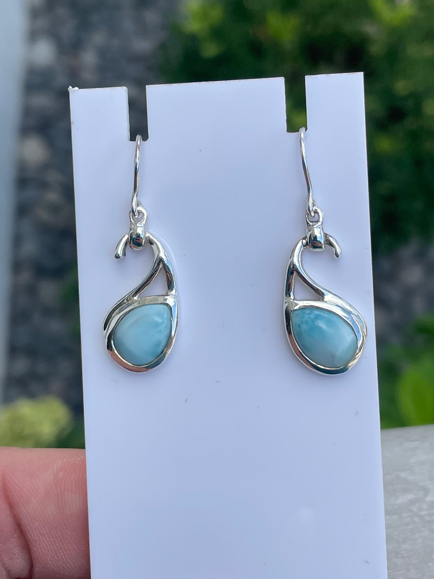 925 Sterling Silver Larimar Dangle Earrings