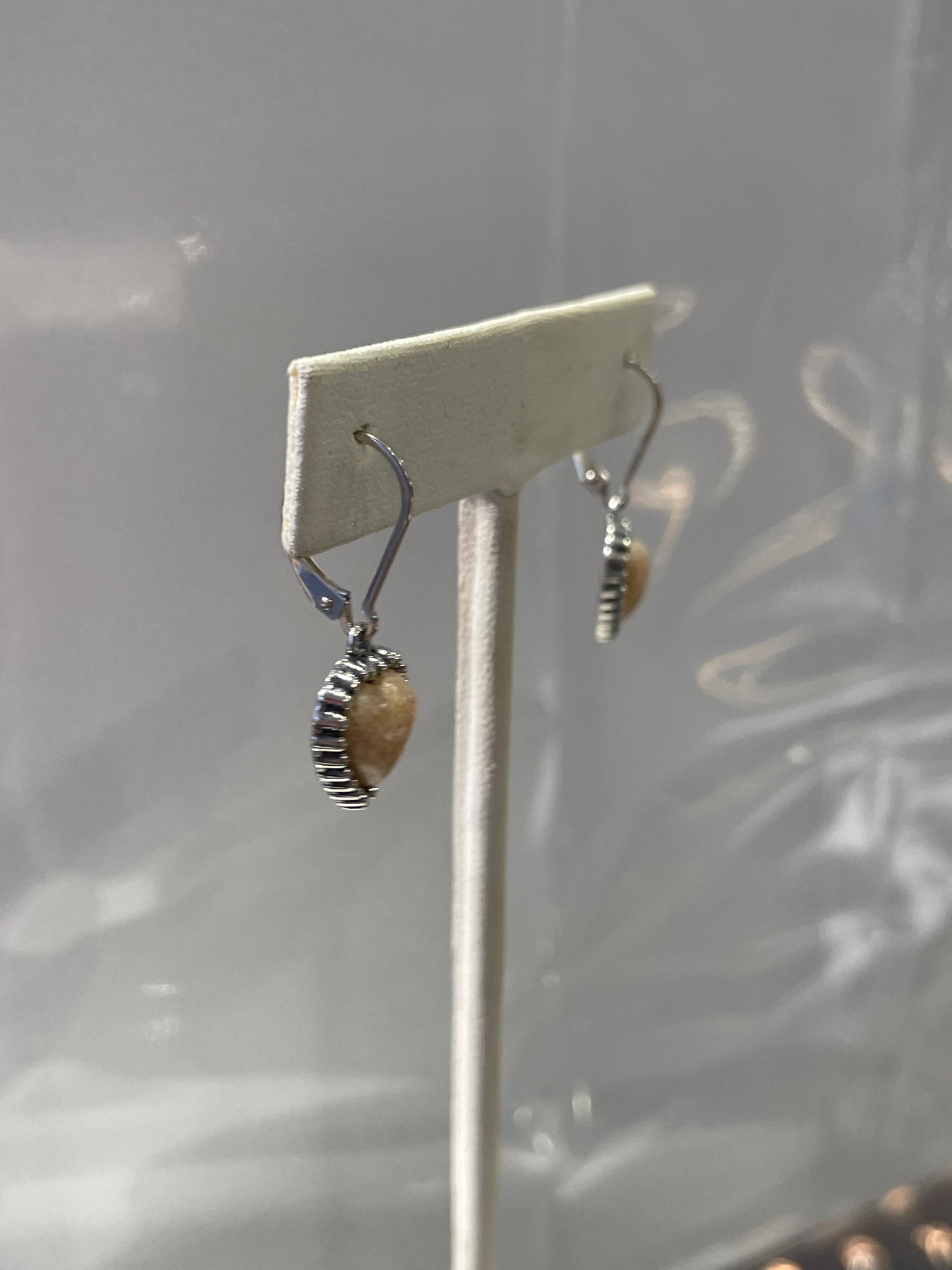 Designer Roderick Tenorio Spiny Oyster Dangle Heart Silver Earrings