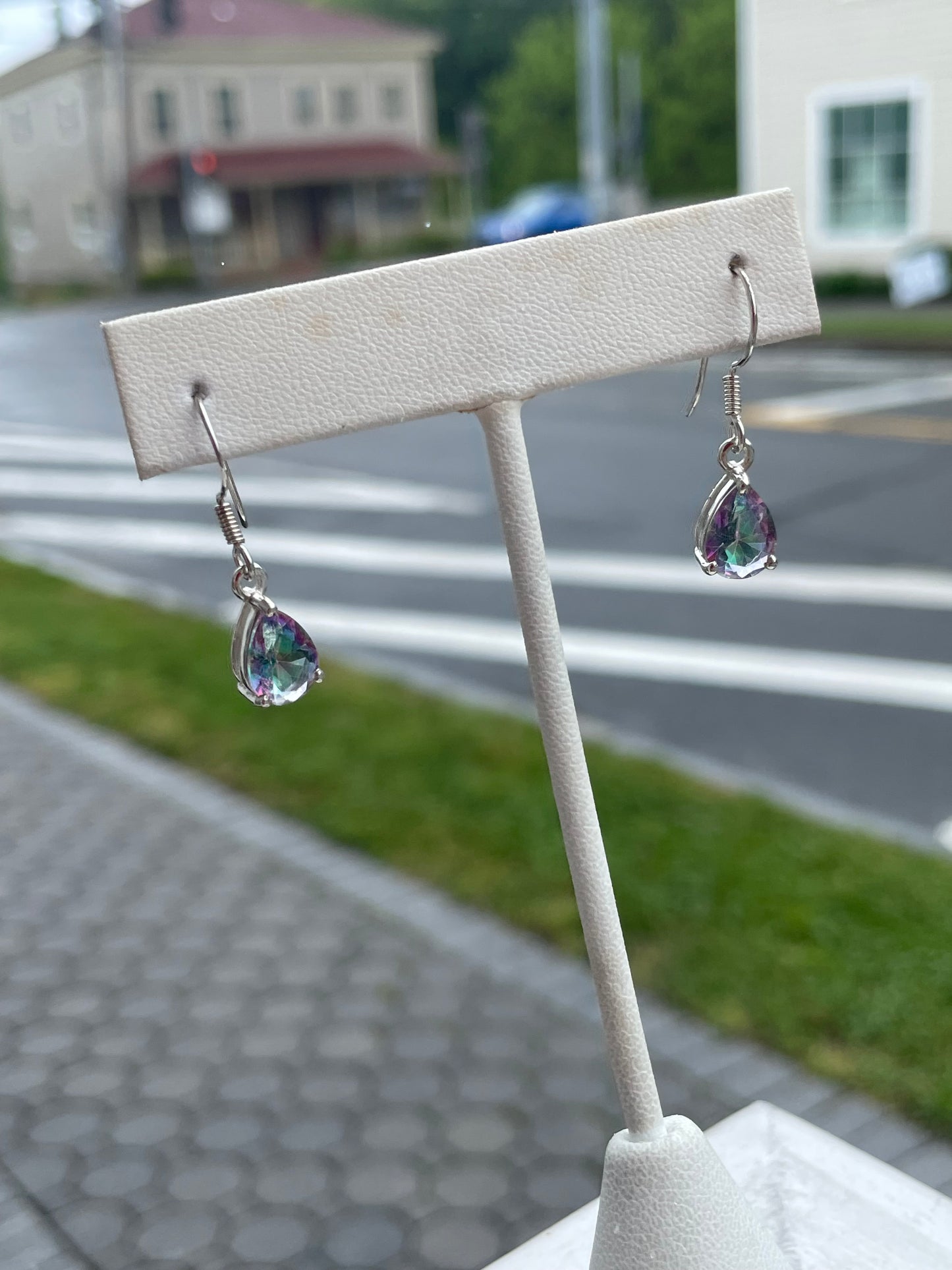 925 Sterling Silver Mystic Topaz Dangle Earrings