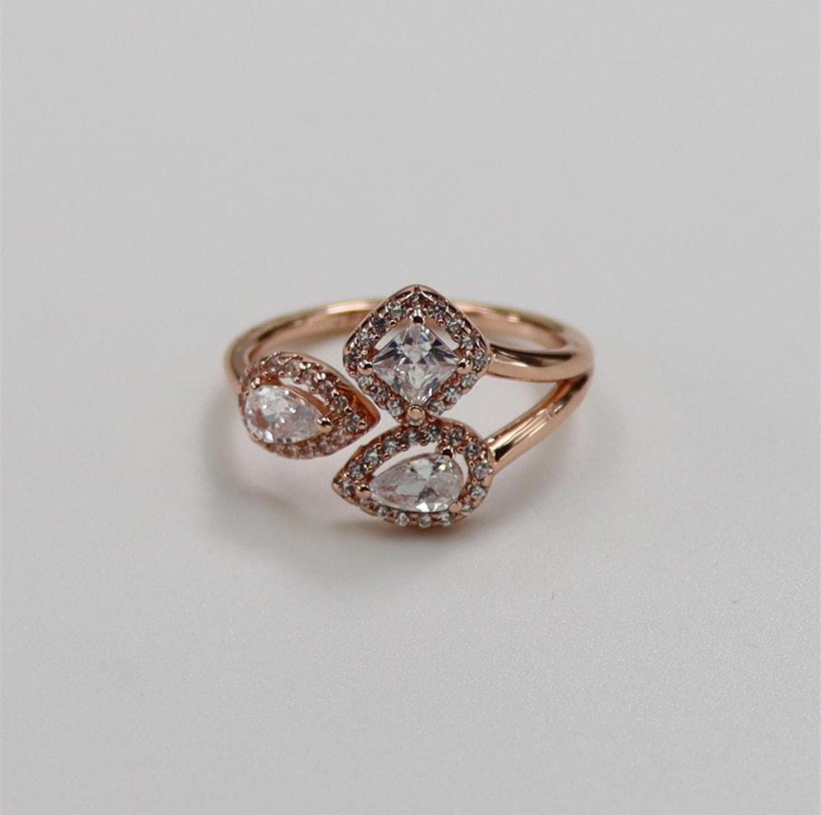 Pandora Rose Geometric Shapes Wraparound Ring Size 7