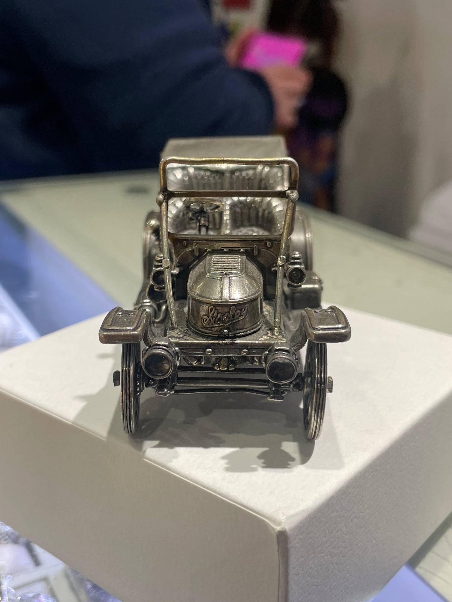 1911 Silver Stanley Steamer 70 Miniature Model Car ~ Franklin Mint