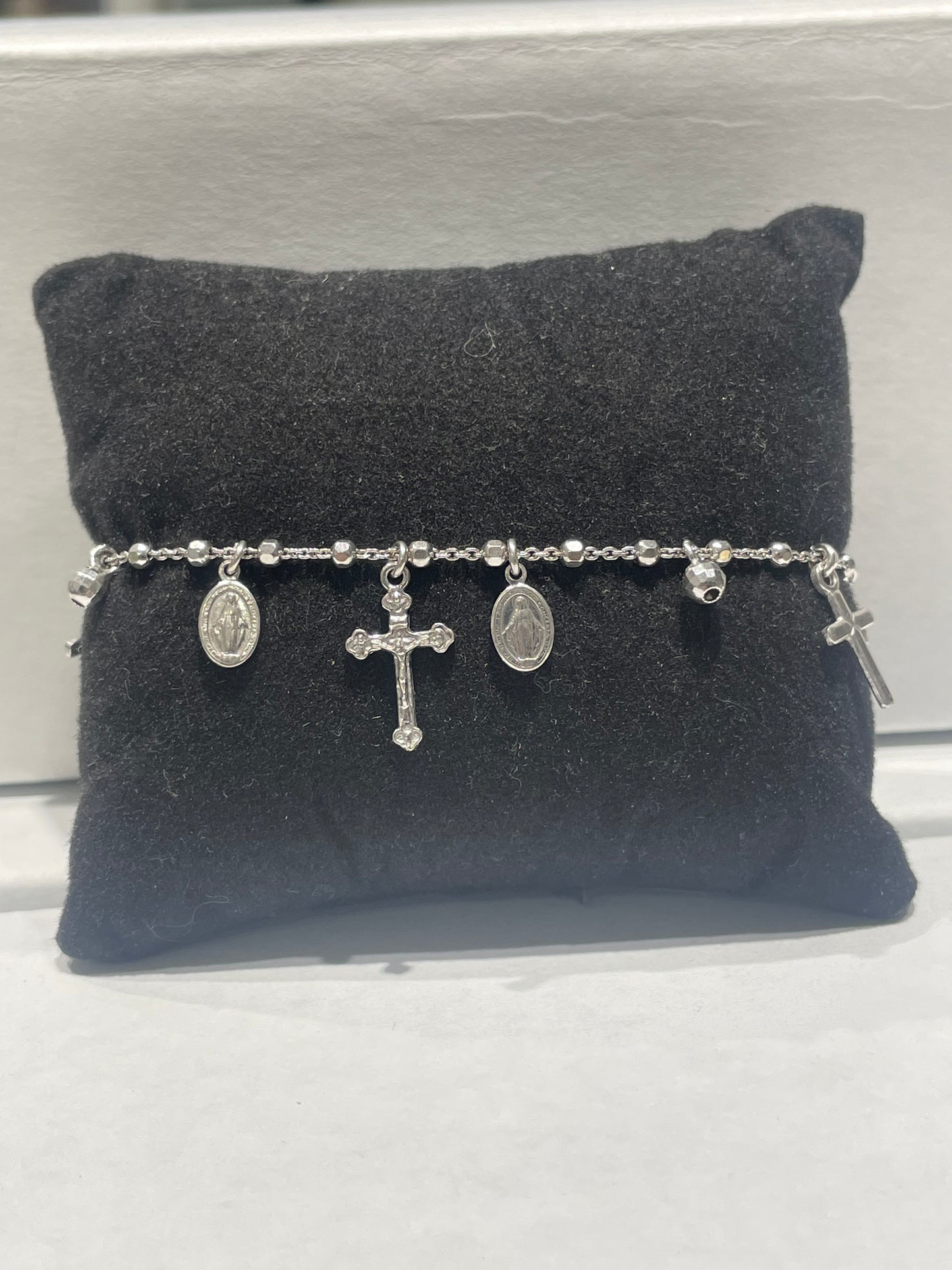 Designer Medjugorje 925 Sterling Silver Rosary Bracelet