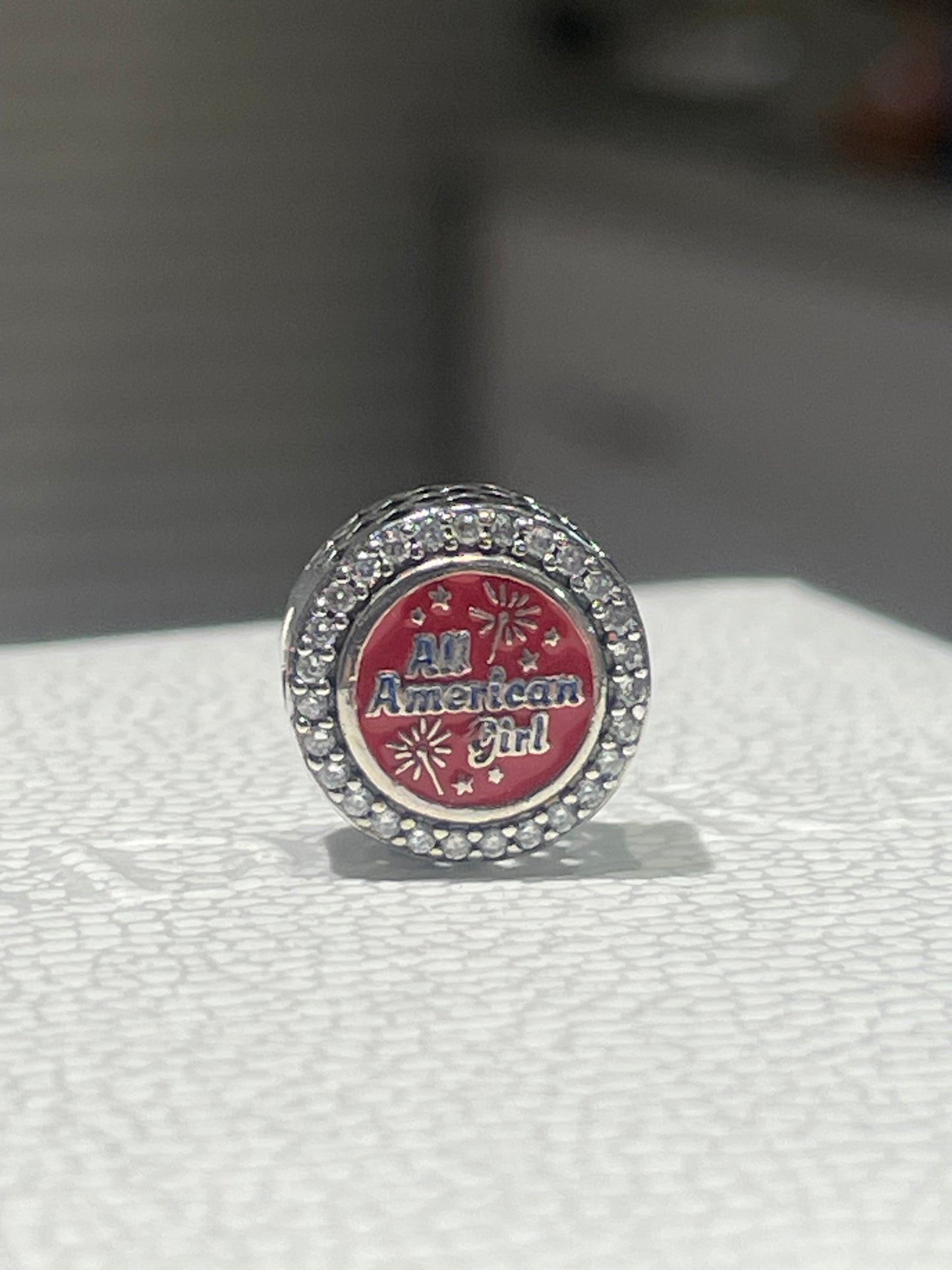 Pandora United States Exclusive All American Girl Round Signet Charm