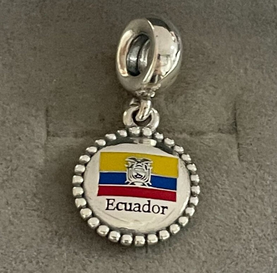 Pandora Ecuador Country Flag Exclusive Travel Dangle Charm