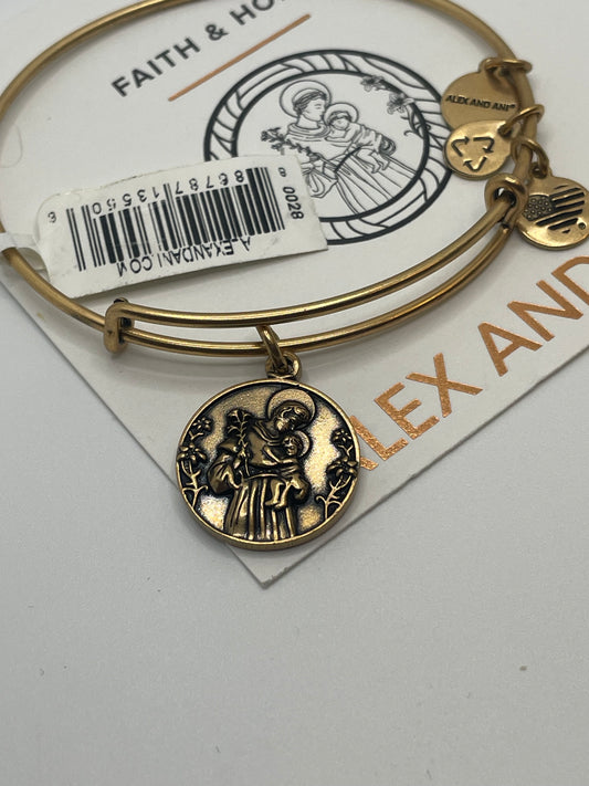 Alex and Ani Gold Color Saint Anthony Bracelet ~ New with tags