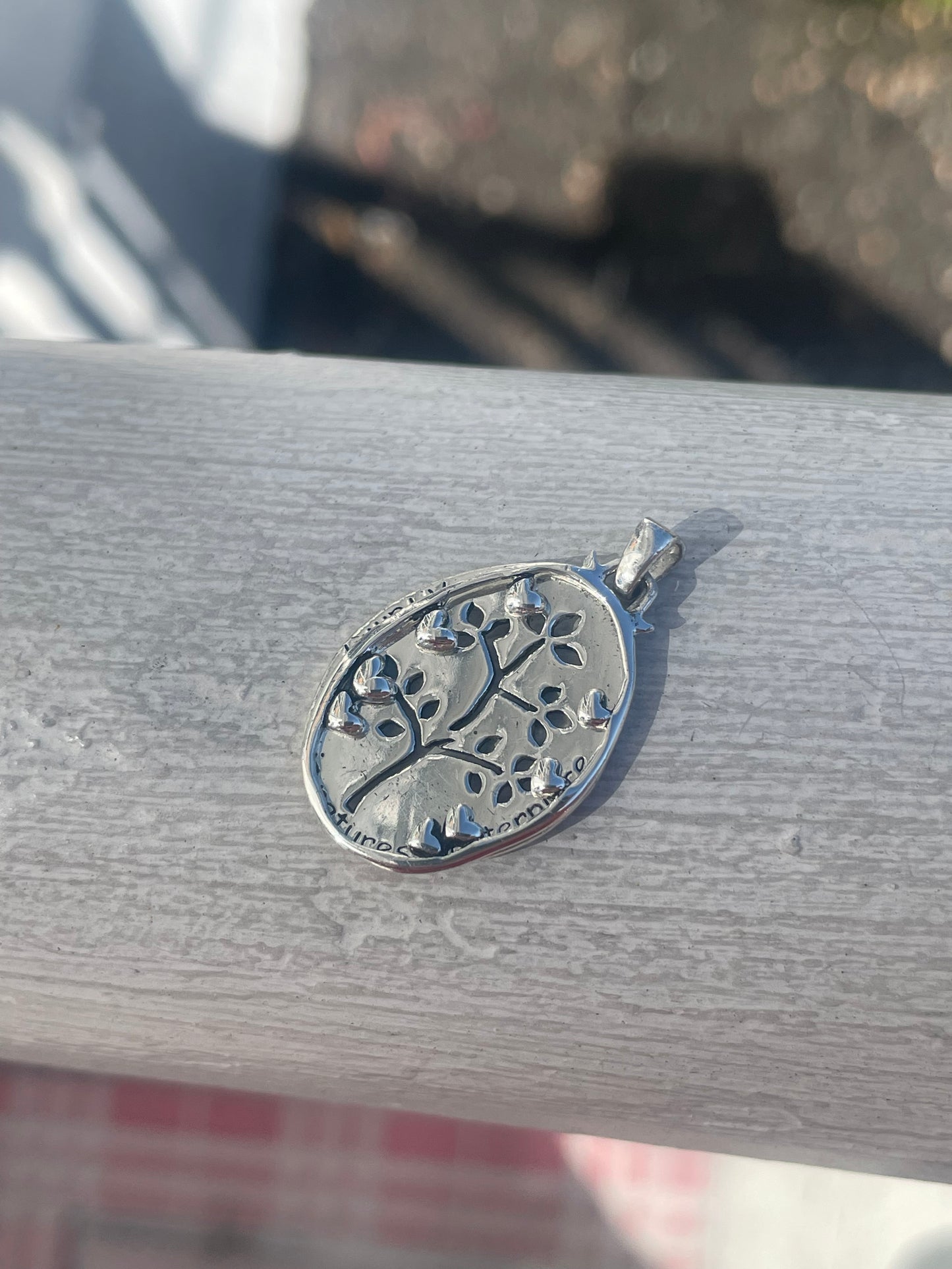 925 Sterling Silver Family Tree Pendant Charm