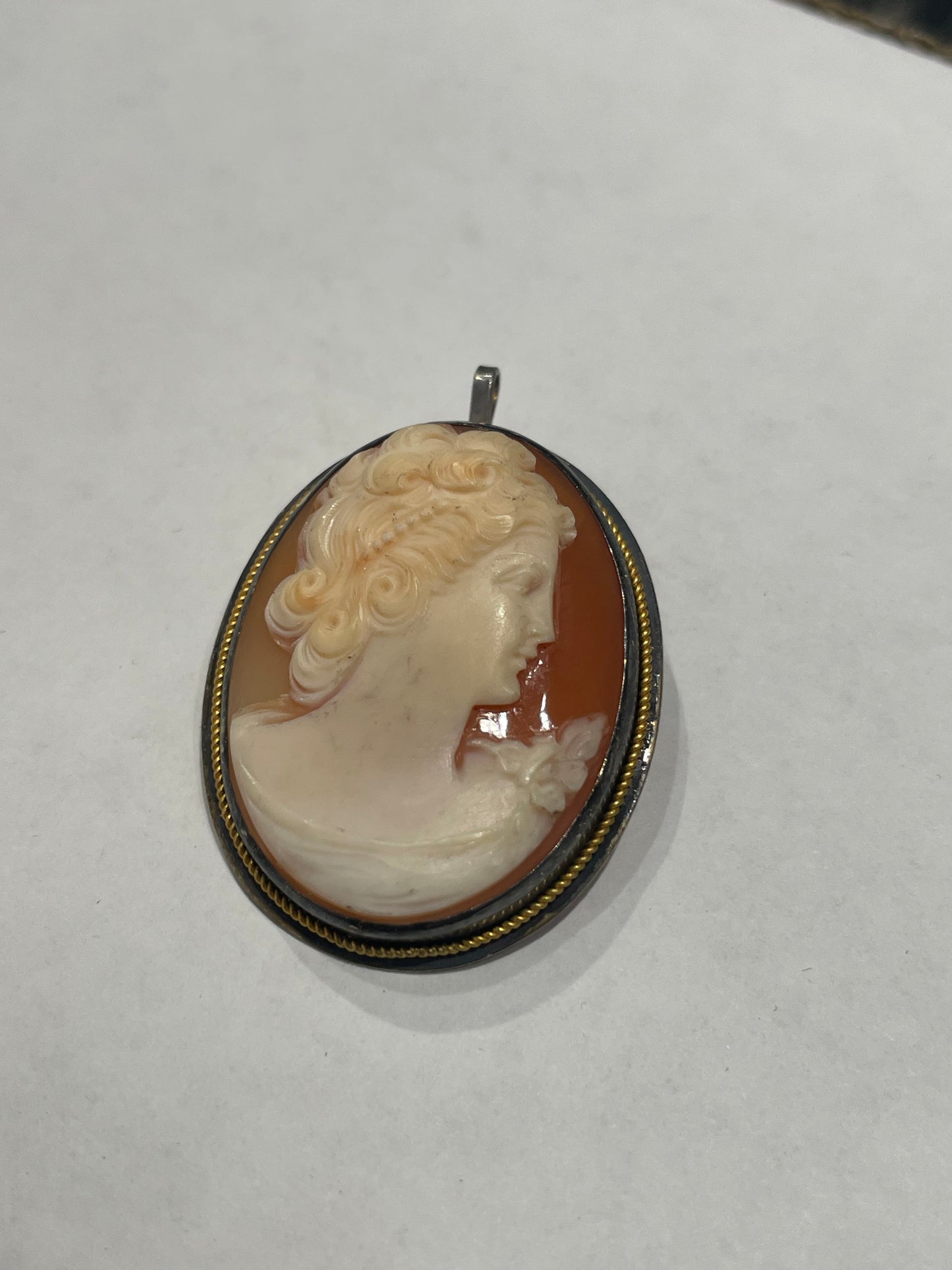 Vintage 925 Sterling Silver Handmade Cameo Dual Pendant/Pin circa 1930s