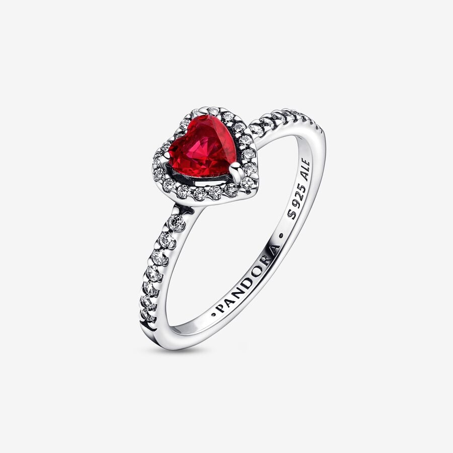 198421CO2 Pandora Elevated Red Heart Ring