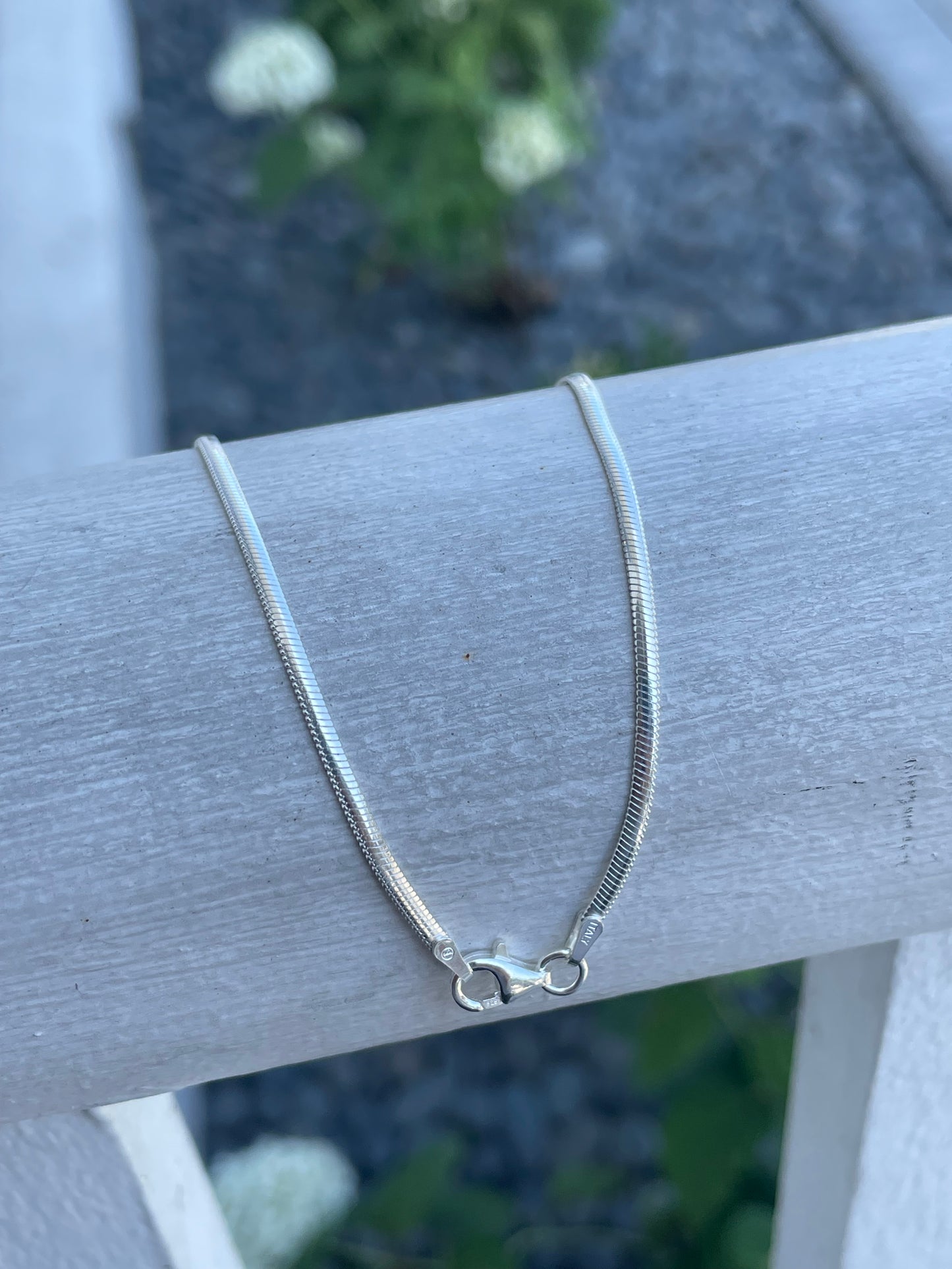 925 Sterling Silver Snake Anklet 10”