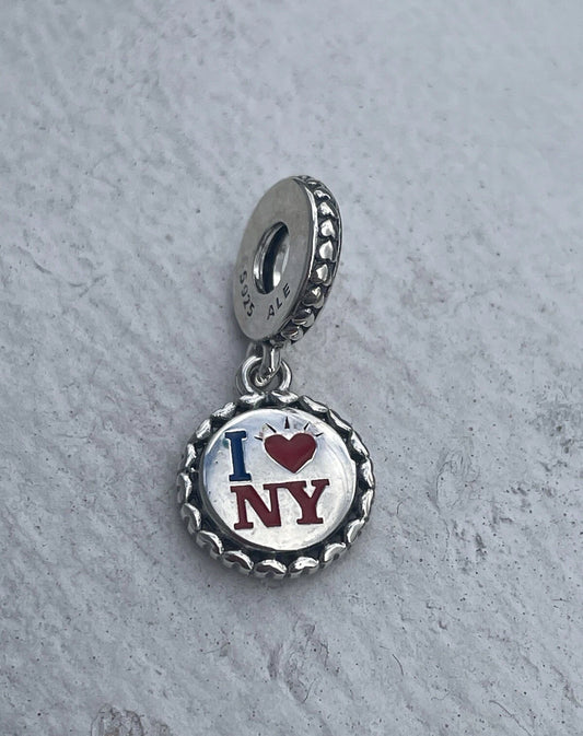 PANDORA New York City NYC I Love NY Dangle Liberty Charm