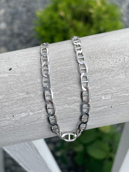 925 Sterling Silver Mariner Link Bracelet 8.5”