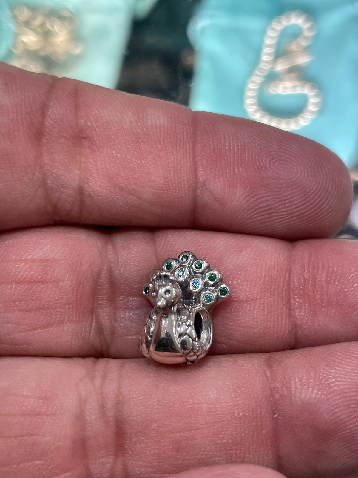 Retired Pandora 791227MCZ Peacock Charm