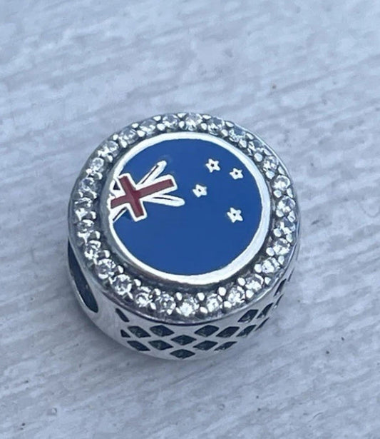 Pandora New Zealand Country Flag Exclusive Travel Round Signet Charm