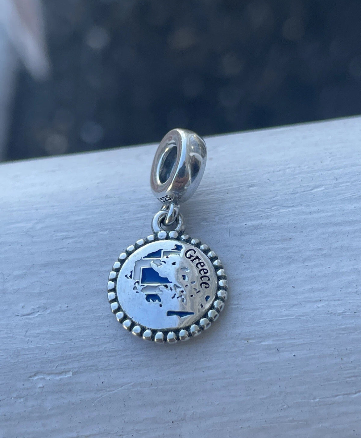 Pandora Greece Country Map Flag Exclusive Travel Dangle Charm