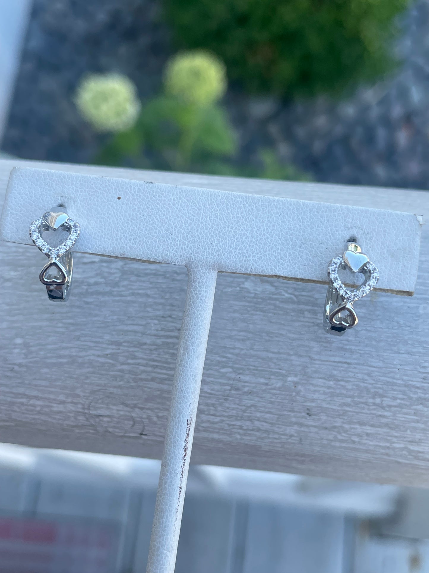 Silver Plated Infinity Heart Huggie Hoop Earrings