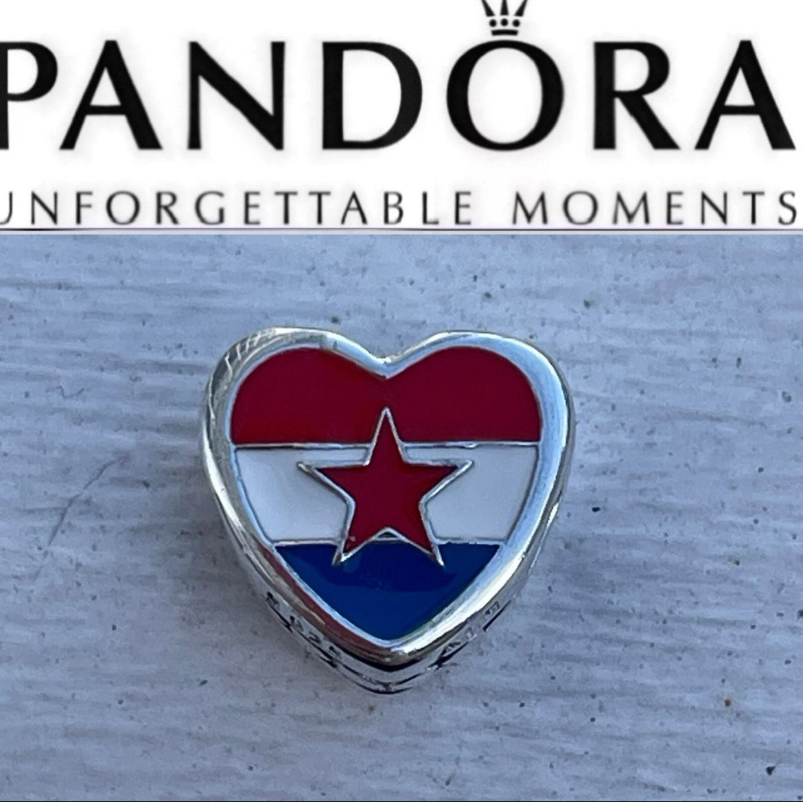 Pandora Croatia Country Exclusive Heart Flag Charm