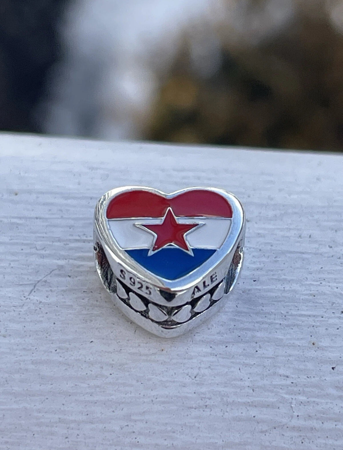 Pandora Croatia Country Exclusive Heart Flag Charm