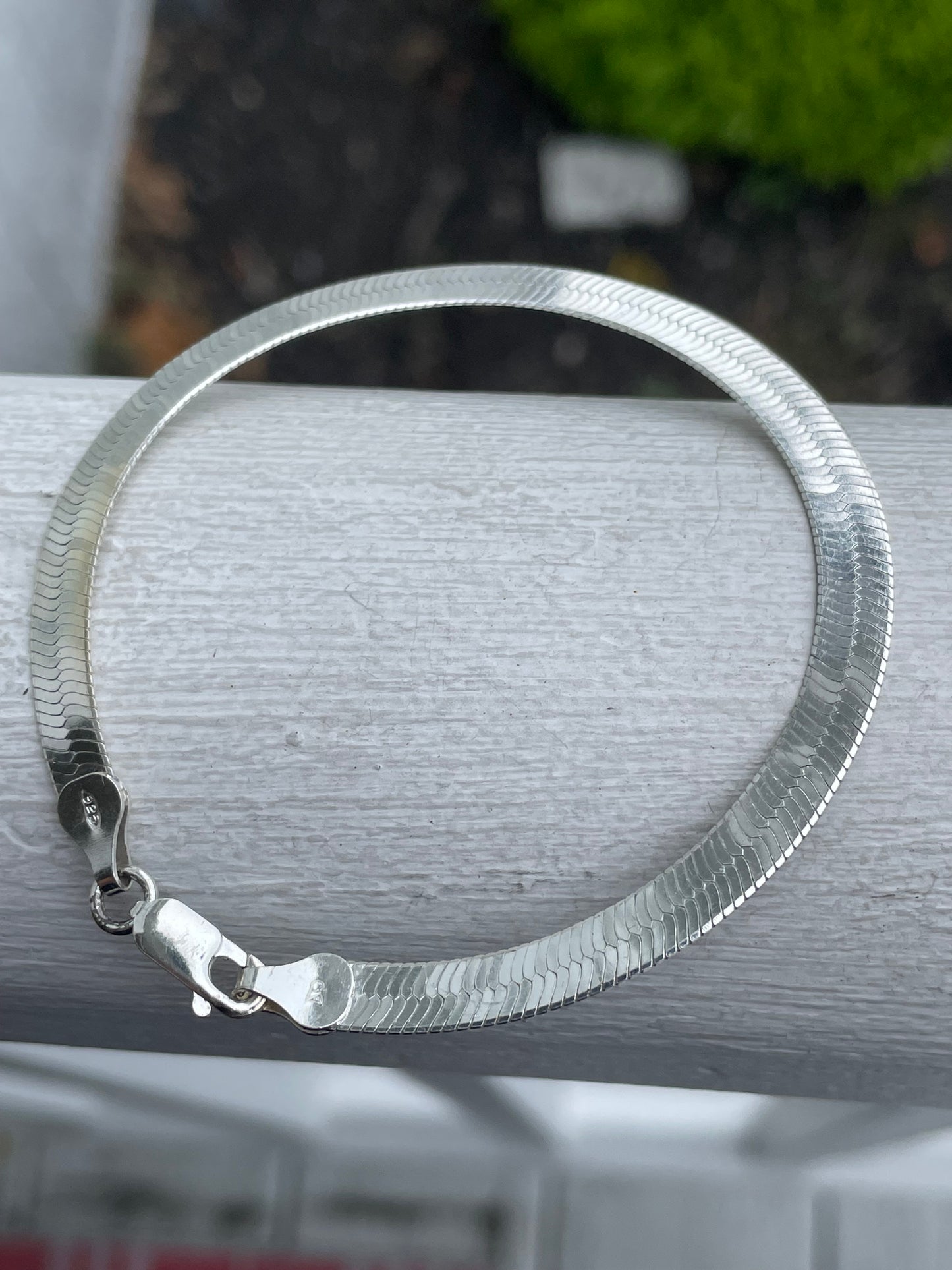 925 Sterling Silver Sweet Message Herringbone Bracelet