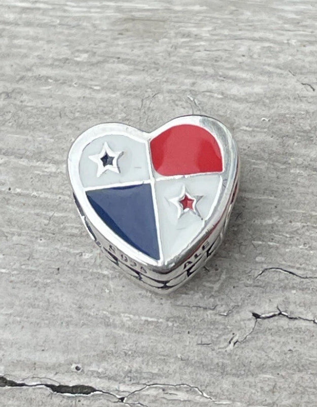 Pandora Panama Heart Flag Country Exclusive Travel Charm