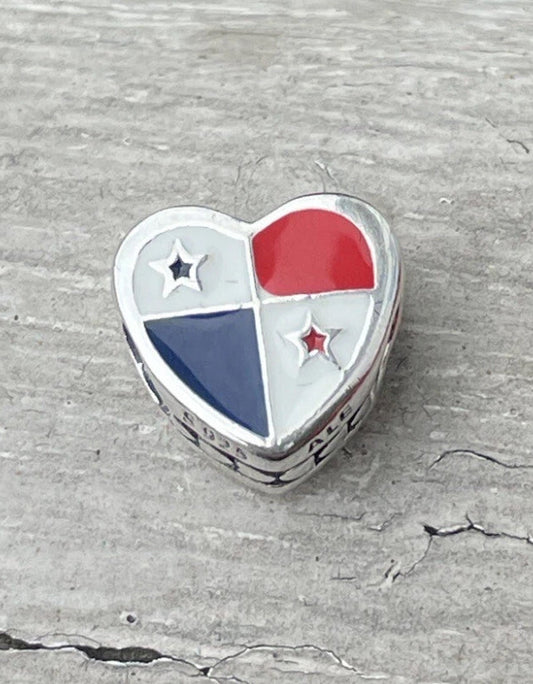 Pandora Panama Heart Flag Country Exclusive Travel Charm