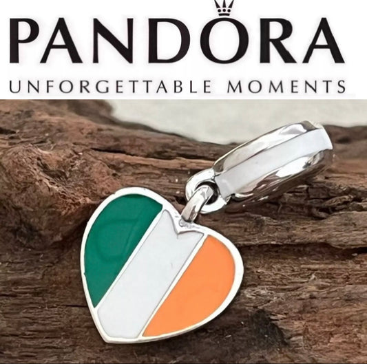 Pandora Ireland Exclusive Flag Heart Dangle Charm