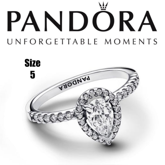 Pandora Sparkling Pear Halo Ring
192835C01 Size 5