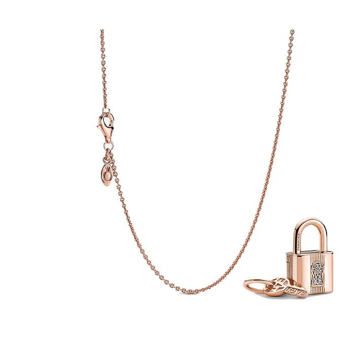 Pandora Rose Pandora Padlock & Key Pendant w/Necklace