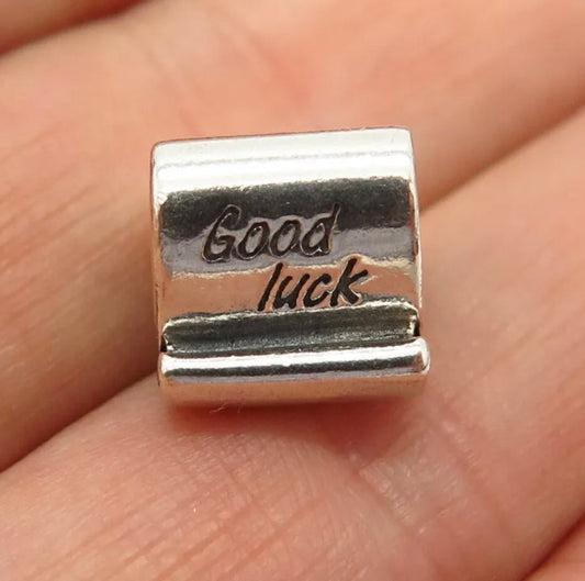 Retired Pandora Sterling Silver Good Luck Scroll Bead 790514