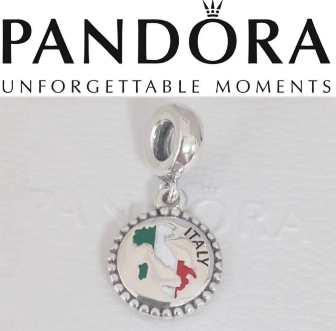 Pandora Italy Country Map Flag Exclusive Travel Dangle Charm