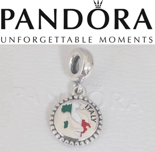 Pandora Italy Country Map Flag Exclusive Travel Dangle Charm