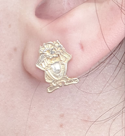 14k Solid Gold Vintage 90's Taz Tazmanian Devil Looney Tunes Charater Stud Earrings