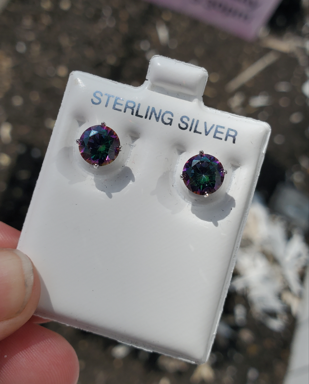 925 Sterling Silver 3.00 tcw Mystic Topaz Stud Earrings