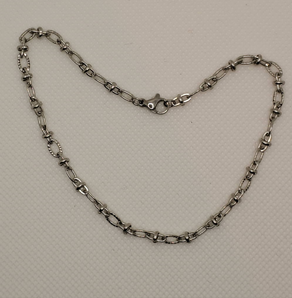 Stainless Steel Diamond Cut Cable Link Chain Anklet 10"