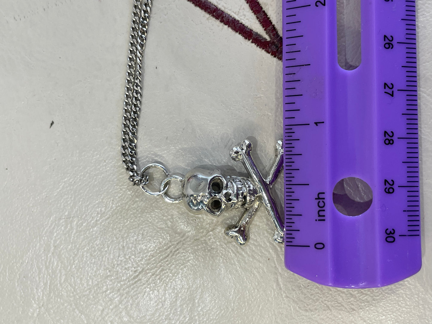 925 Sterling Silver Skull & Crossbones Pirate Symbol Necklace 24”