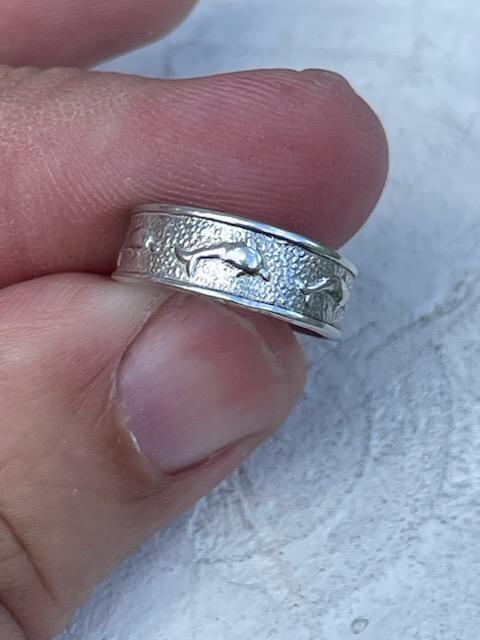 925 Sterling Silver Dolphins 🐬 Band Adjustable Ring