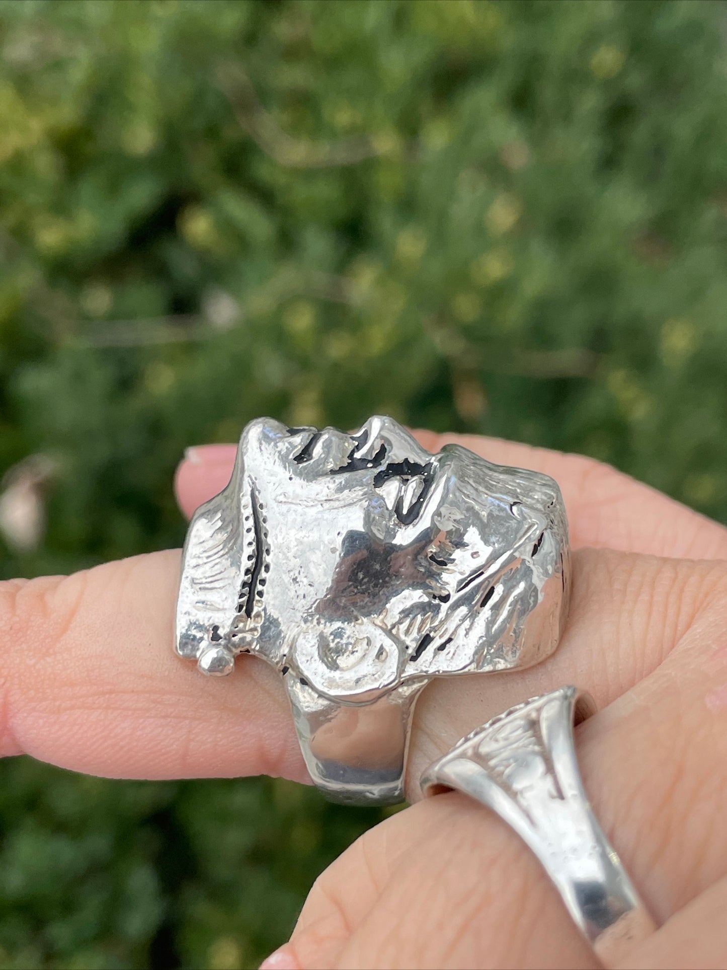 Solid 925 Sterling Silver Frankenstein Handmade Ring Sz 8