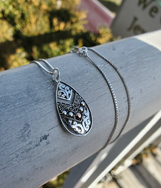 925 Sterling Silver India Filigree Necklace