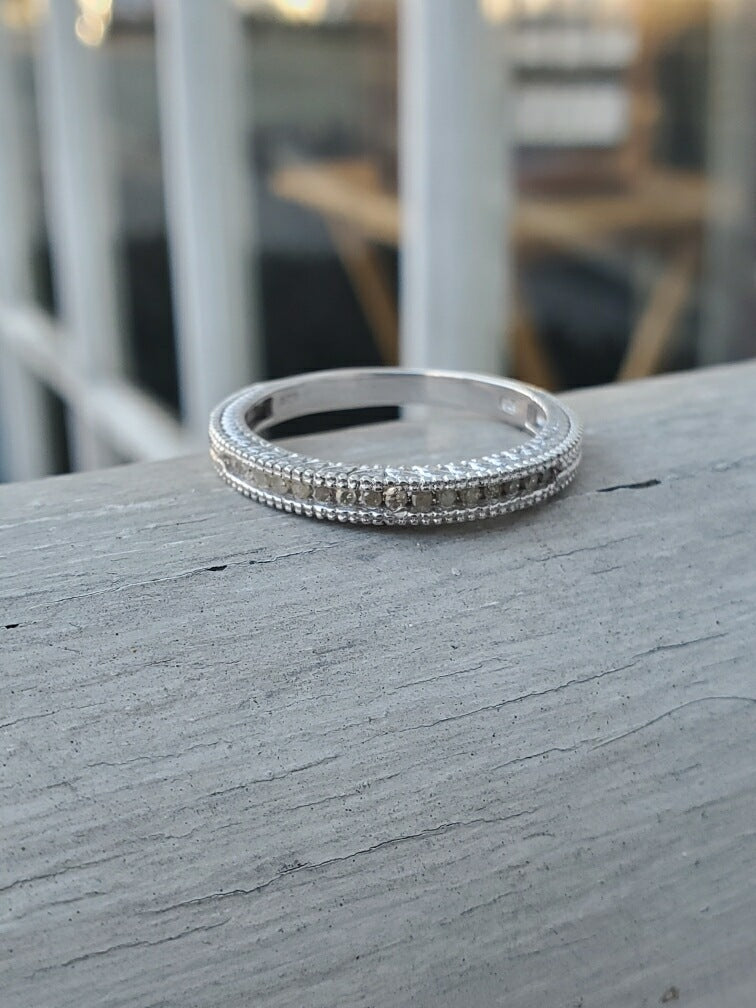 925 Sterling Silver Diamond Band Ring