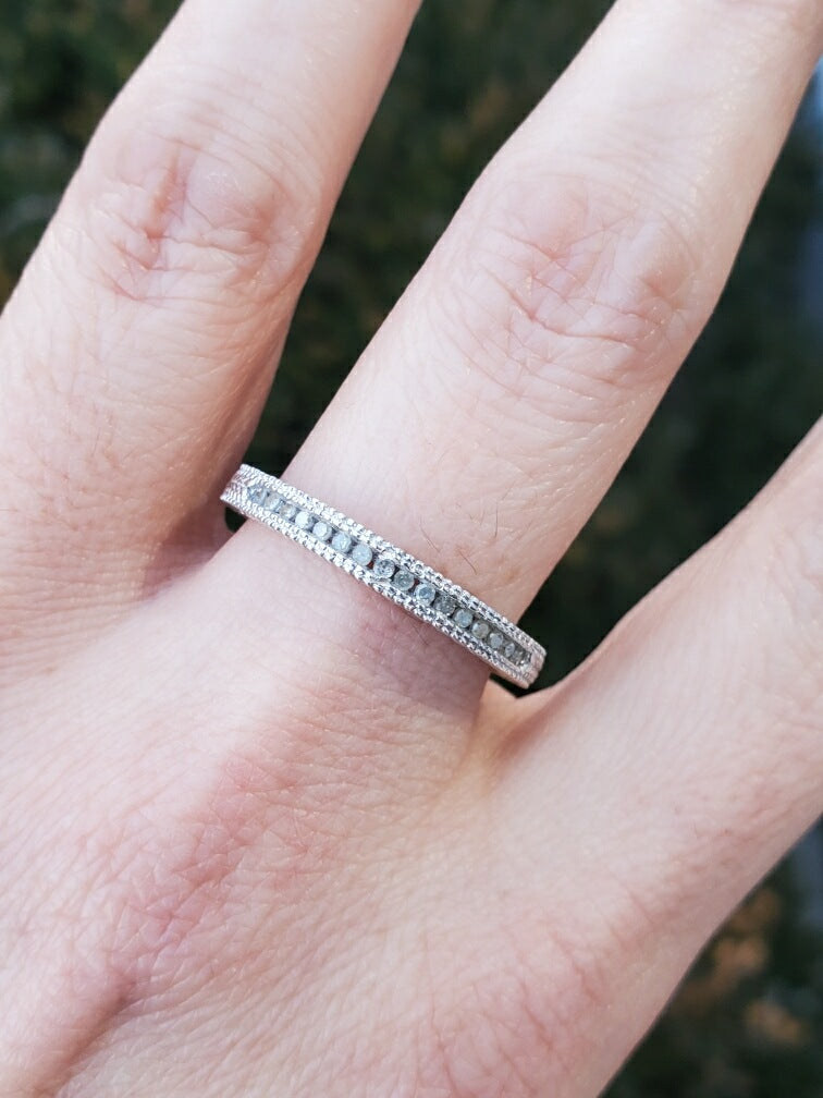 925 Sterling Silver Diamond Band Ring