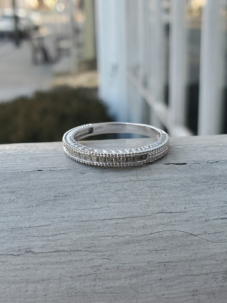 925 Sterling Silver Diamond Band Ring