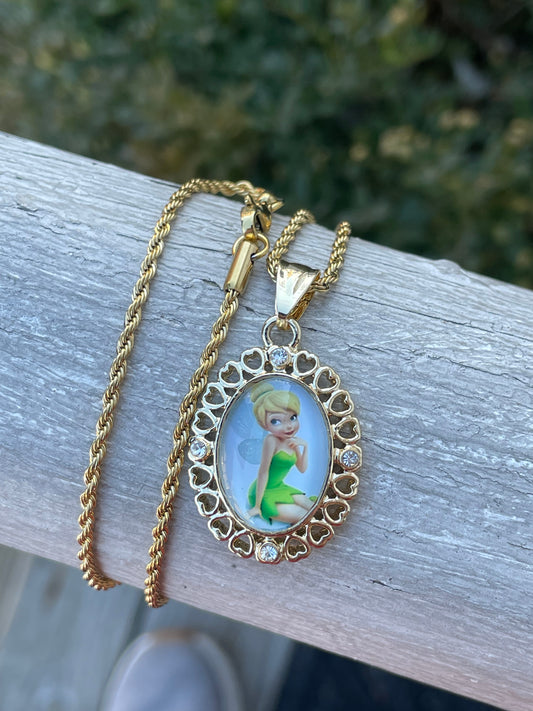 Stainless Steel Vermeil Tinkerbell Necklace