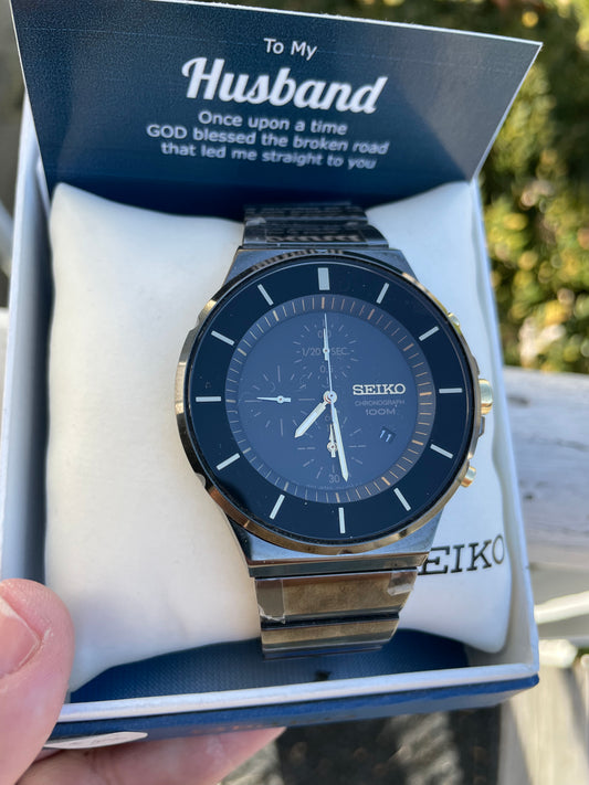 Men’s Stealth Black SEIKO Watch Model SNDD57 New In Box