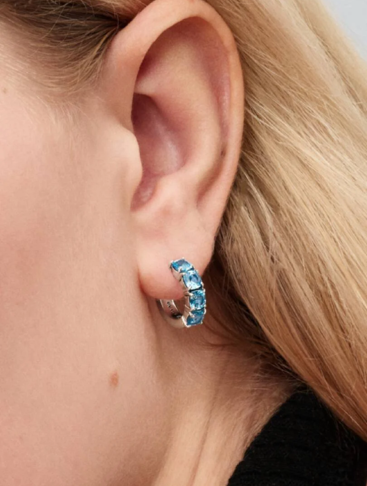 Pandora Light Blue Hoop Earrings 293851C01