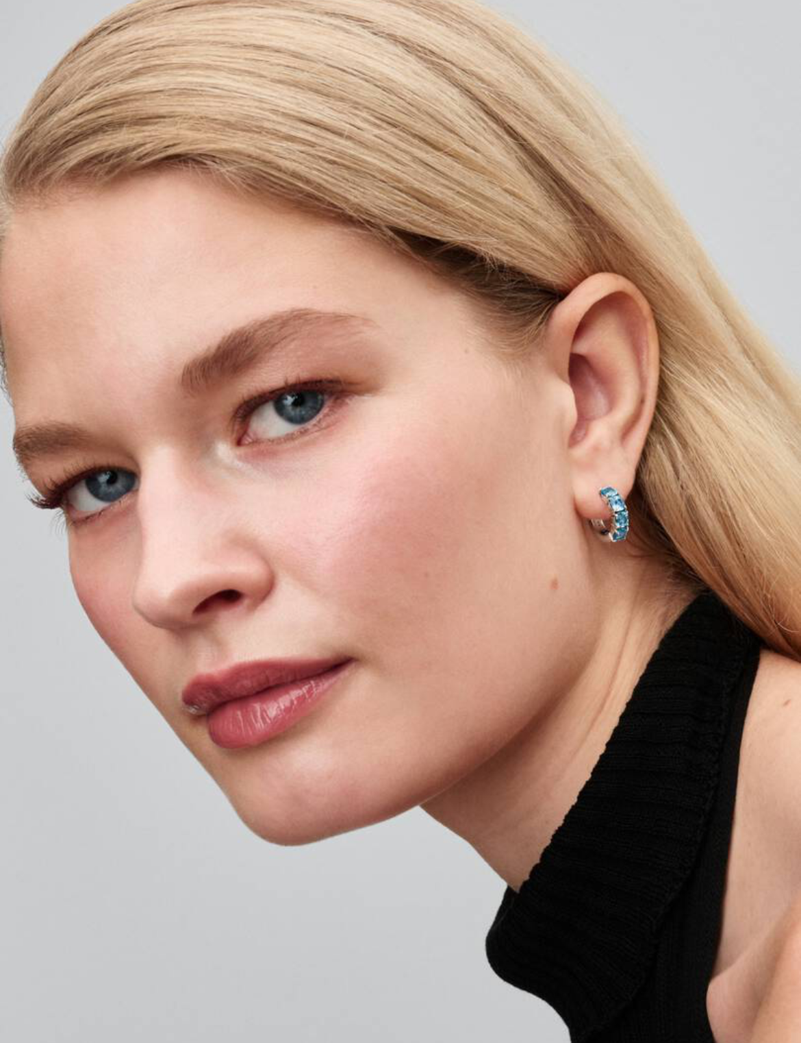 Pandora Light Blue Hoop Earrings 293851C01