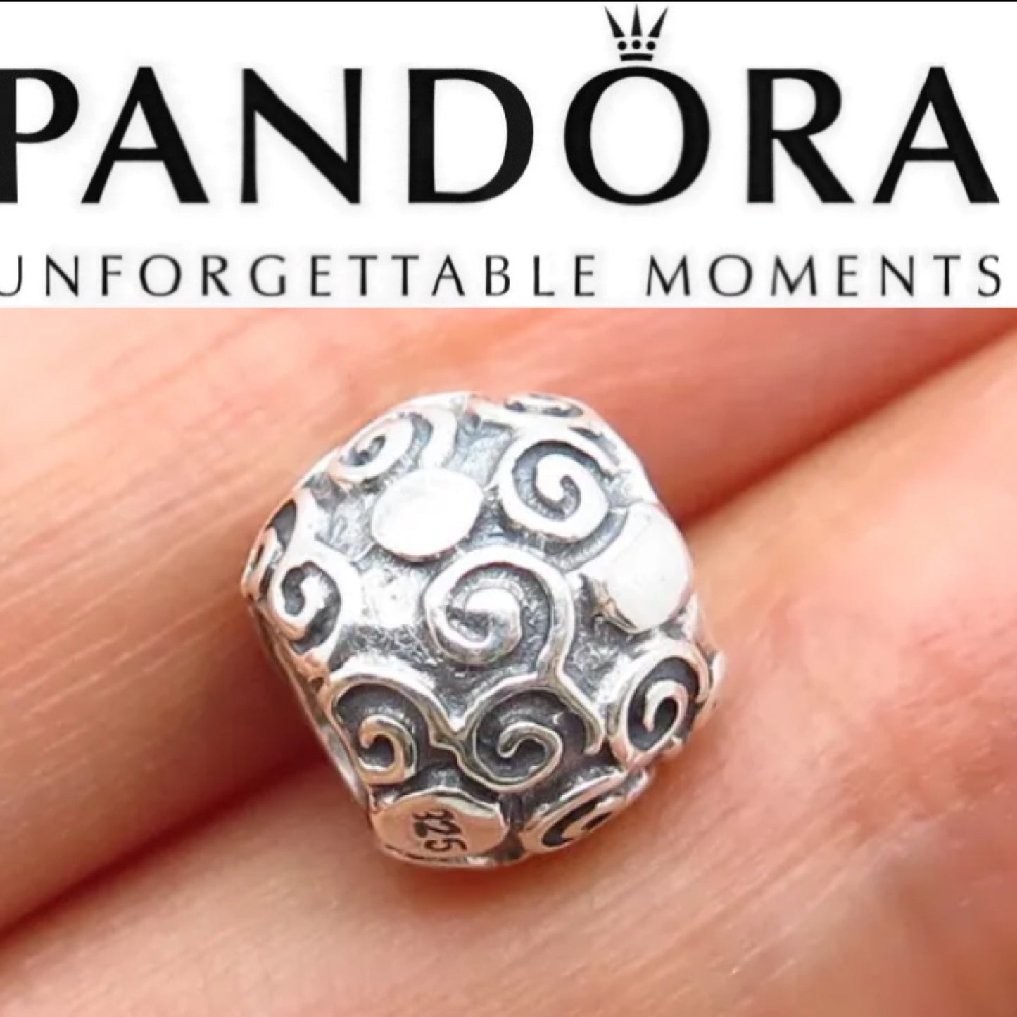 Retired Pandora 790161 Classic Swirl Bead Charm